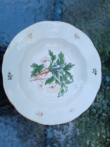 Zupas šķīvju pusporcija, d=20cm ar pētersīļiem un zeltu, forma "Ārija" (Ārija pusd 187)