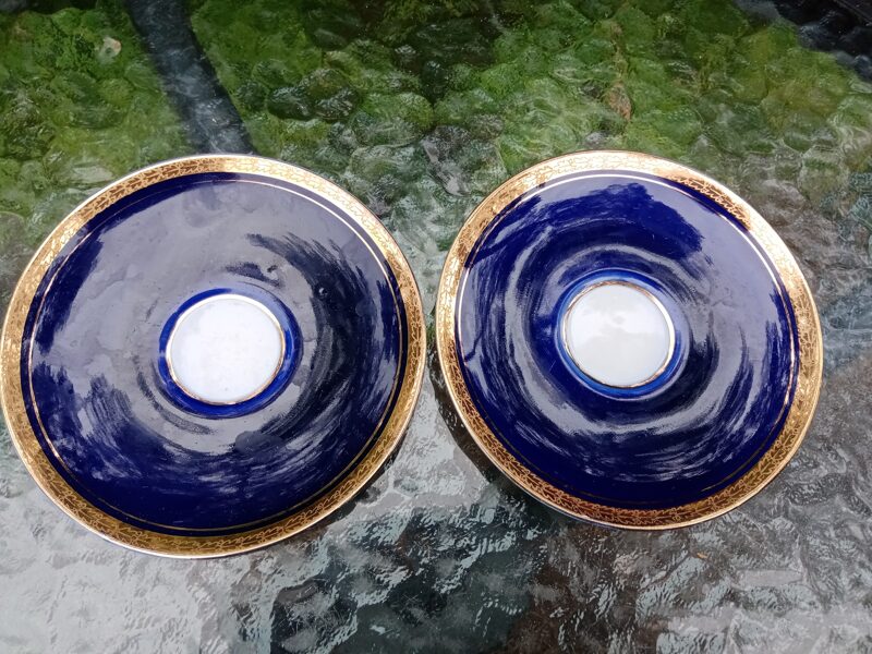 Apakštases kobalta ar greznu zelta rakstu gar malu, LFZ (LFZ 22)