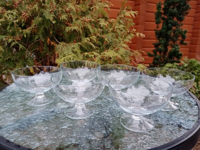 Stikla deserta bļodiņu uz kājas komplekts 6 personām (Stikls sk 79)