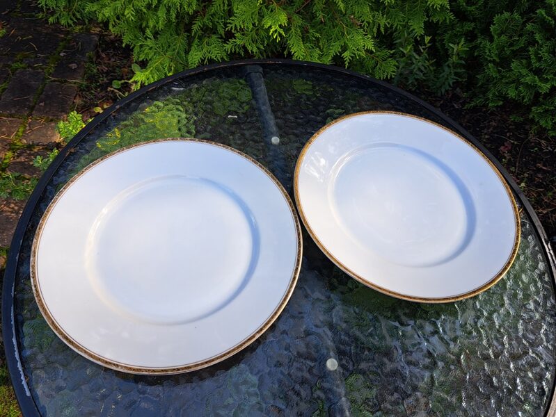 Seni otrā ēdiena šķīvji ar zelta malu, d=`24cm, R.C. Kronach Bavaria Else (Vācija 66)