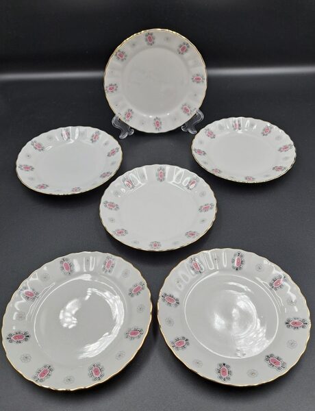 Kūku šķīvis no servīzes "VITA" (rozā ar zeltu), RPR (Vita 05)