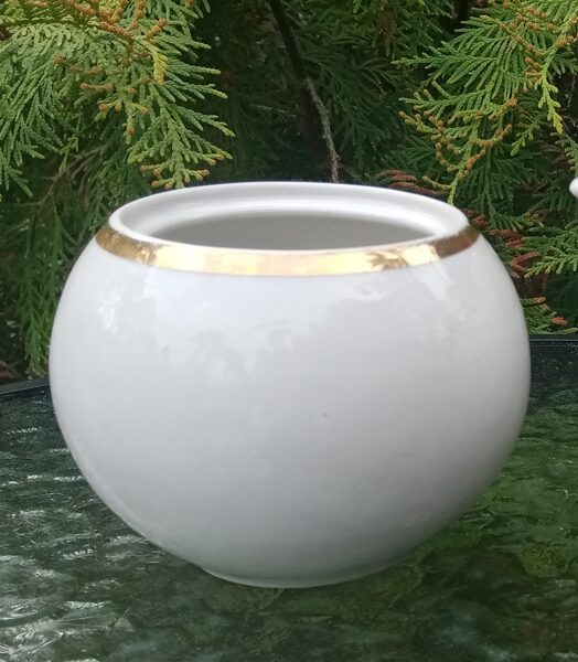 Cukurtrauks bez vāciņa, servīze "Marijka balta ar 1 biezu zelta līniju, PFF (Marijka 46)