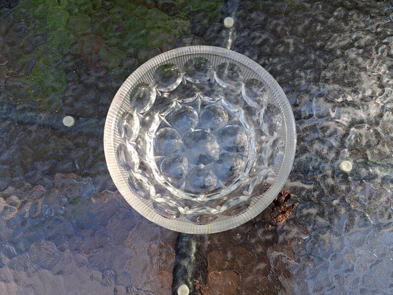 Skaista stikla salātu bļoda, gravēšana (Stikls sk 104)