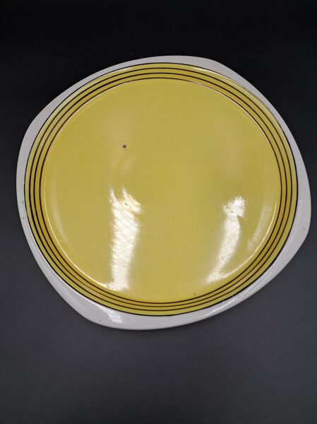 Paplāte porcelāna no liķiera komplekta, dzeltena ar melnām svītrām, PFF (Citi 273)
