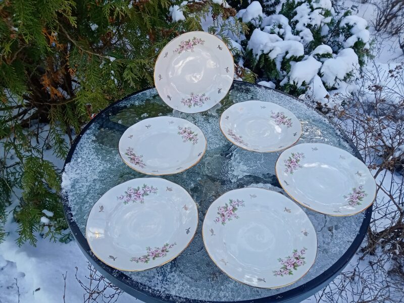 Maizes šķīvji, pusdienu servīze "Ārija" ar rozītēm, d=17cm, RPR. (Ārija pusdienu 230)