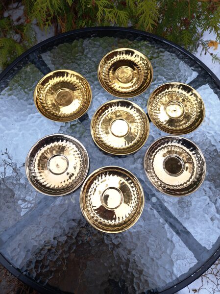 Apakštases no servīzes "Rīga", 80.-ie gadi, pilnīgi zeltas, RPR (Rīga 80 45)