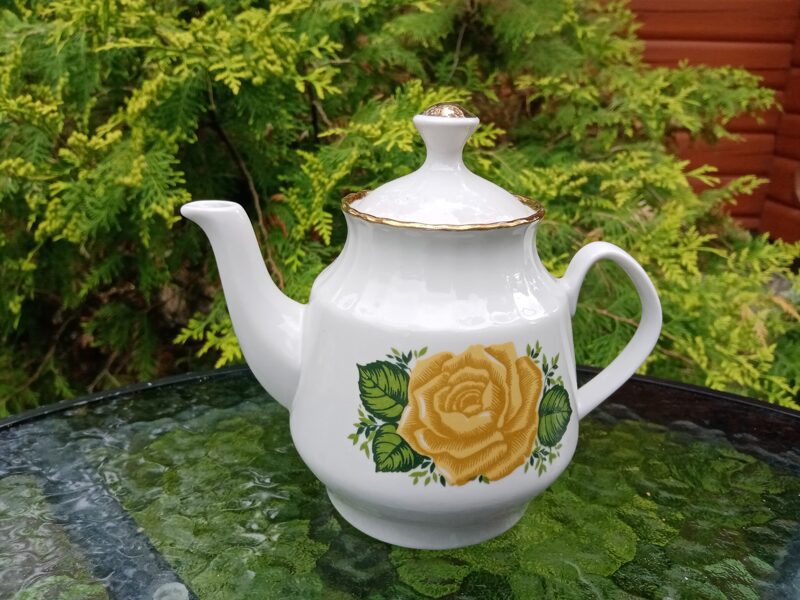 Tējkanna, tējas servīze "Māra" ar dzelteno rozi (Māra tējas 50)