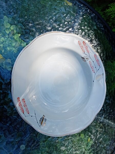 Zupas šķīvji, pusdienu servīze ROKOKO, ar niedrēm un zeltu, PFF (Rokoko 56)