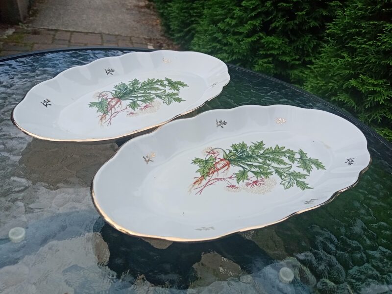 Garenais šķīvji, L=30cm ar pētersīļiem un zeltu, forma "Ārija" (Ārija pusd 153)