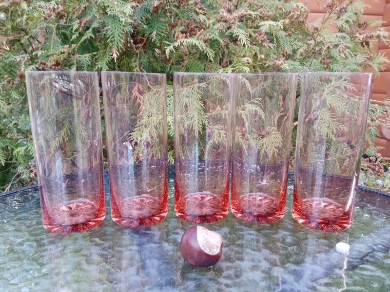 Sulas stikla sulas glāžu komplekts (kompl. 5 personām), Līvānu stikla fabrika (Stikla gl 52)