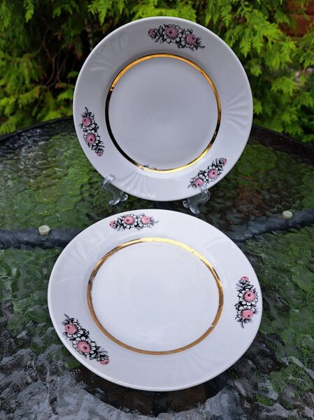 Kūku šķīvji, tējas servīze "Māra" ar lillā puķītēm, RPR  (Māra tējas 110)