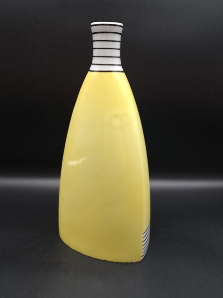 Pudele bez korķa porcelāna,  no liķiera komplekta, gaiši dzeltena ar melnām svītrām, PFF (Citi 275)