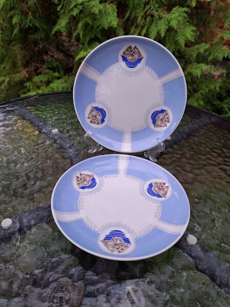 Kūku šķīvji no kafijas servīzes "Vasara" ar kuģīti, RPR (Vasara 54)