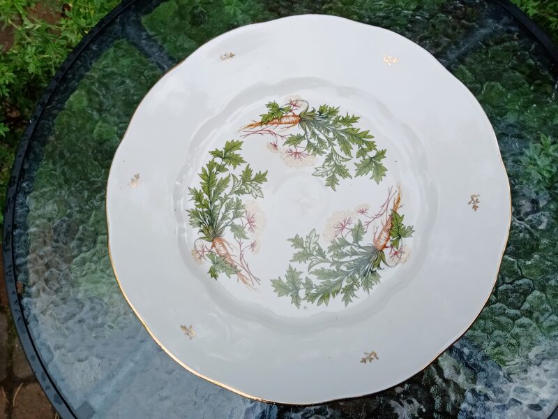 Servējamais šķīvis diam.36cm ar pētersīļiem un zeltu,  RPR. (Ārija pusdienu 151)