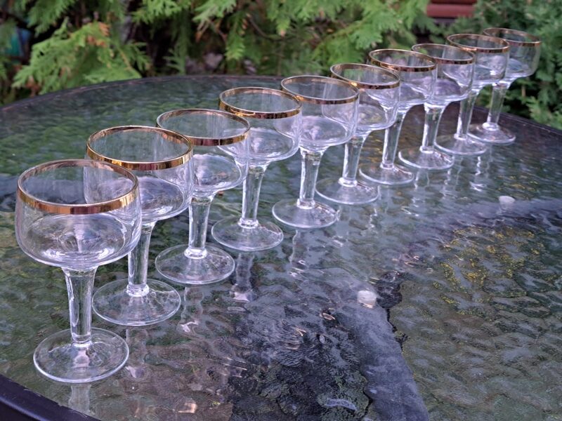 Degvīna glāzīšu 50ml ar zeta maliņu komplekts  "Diplomāts" (kompl. 10 personām), LSF (Stikla gl 195)