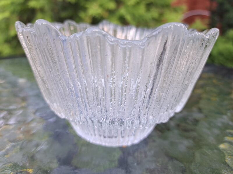 Vintāža bļoda "KRAATER",  Tarbeklaas (Igaunija) ar reljefa virsmu, 1986-1987.ie gadi. Presēts stikls (Stikls sk 200)