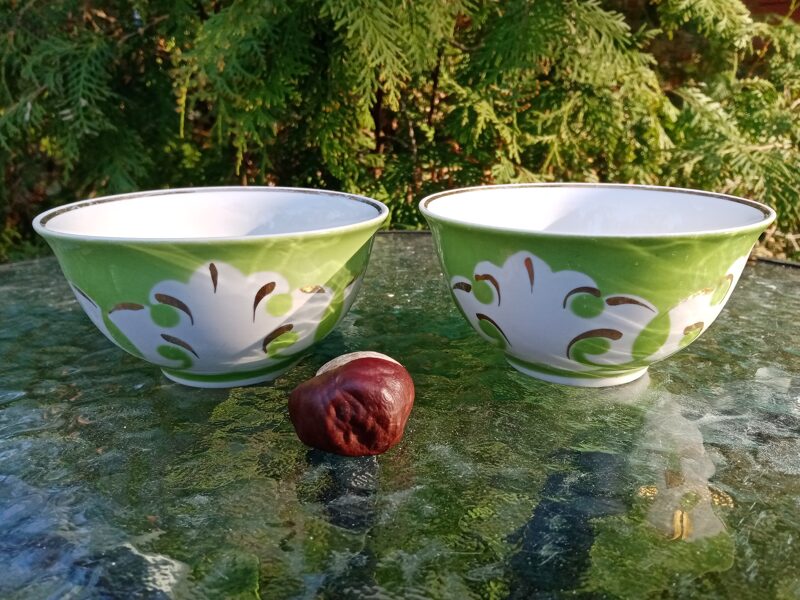 Bļodiņas(pialas) mazas, krāsas tonis: svaiga zāle, servīze "Austrumu" (Austrumu 19)