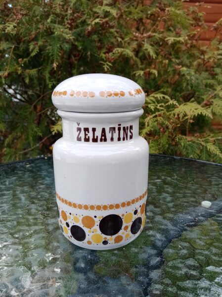 Garšvielu burka vidēja ar apļiem "Želatīns" ar vāku no komplekta, RPR (Citi 196)