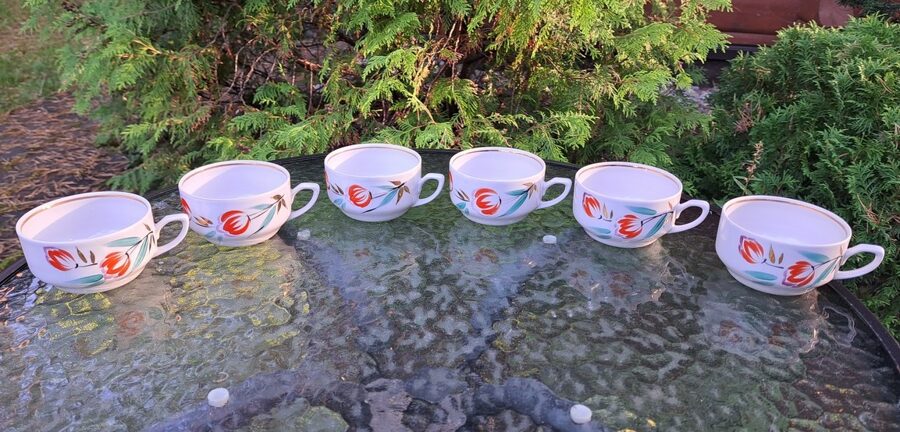 Krūzītes ar rokas gleznojumu, kafijas servīze "Aija-2", RPR (Aija-2 kaf 52)