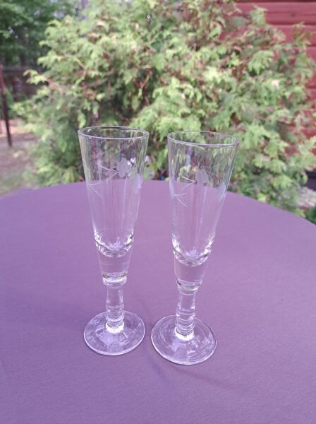 Komplekts: šampanieša glāžu komplekts 2 personām, Gusj Hrustaļnij (PSRS). Kristāls (Kristāls gl 19)