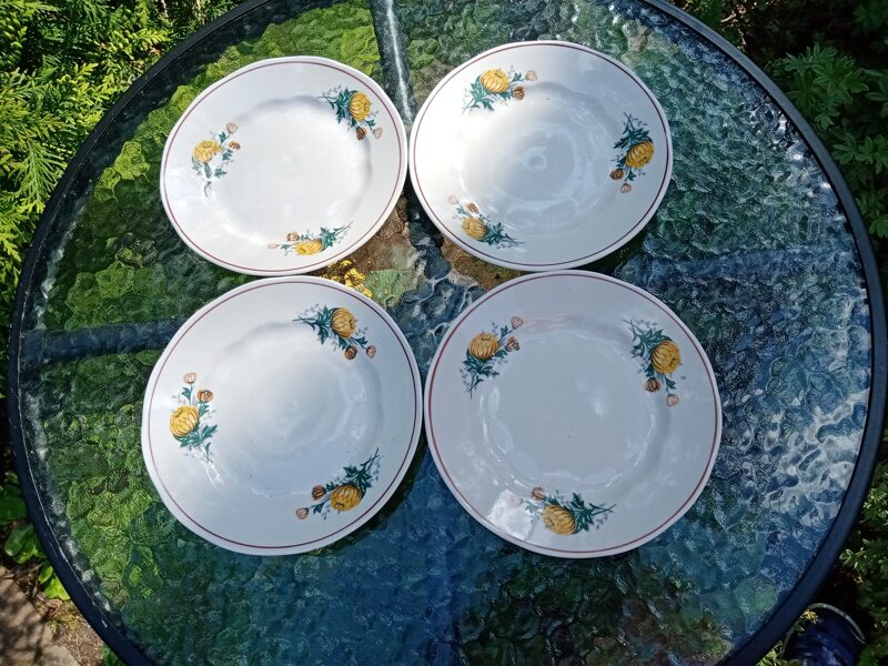 Maizes šķīvji d=17cm, pusdienu servīze "Ārija" ar dzeltenām asterēm (Ārija pusdienu 148)