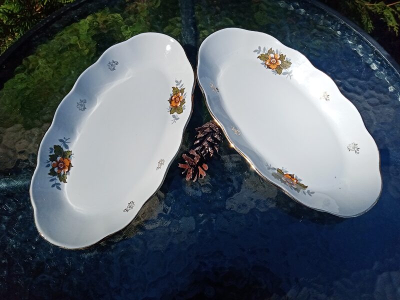 Garenais šķīvjis, pusdienu servīzee "Ārija" ar brūnām puķēm (Ārija pusdienu 110)