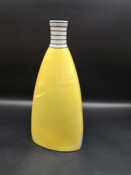 Pudele bez korķa porcelāna,  no liķiera komplekta, dzeltena ar melnām svītrām, PFF (Citi 274)
