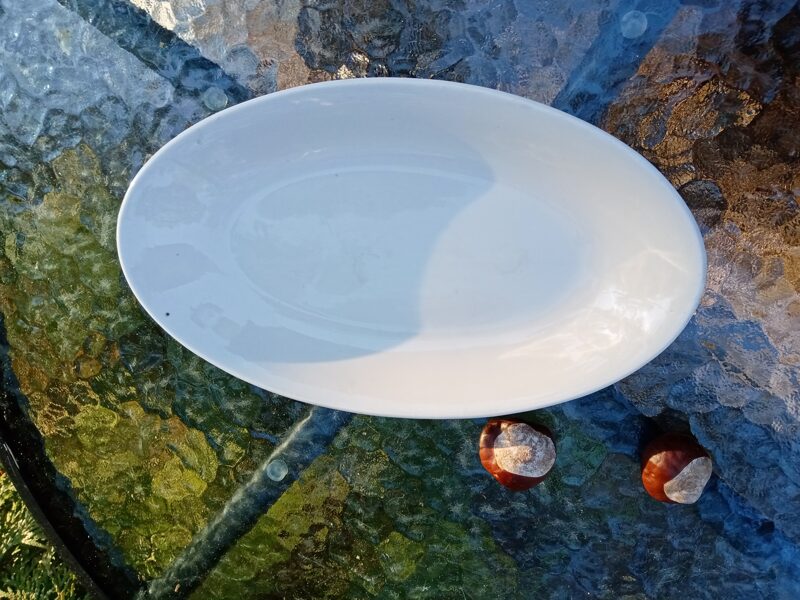 Garenais šķīvis balts, servīze "Gludā" (Gludā 16)