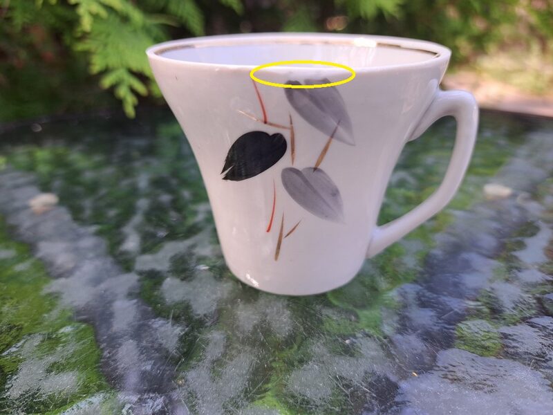 Krūzītes ar melnām un pelēkām lapām  un zeltu no "Stella", mazs slīpējums (Stella 72)