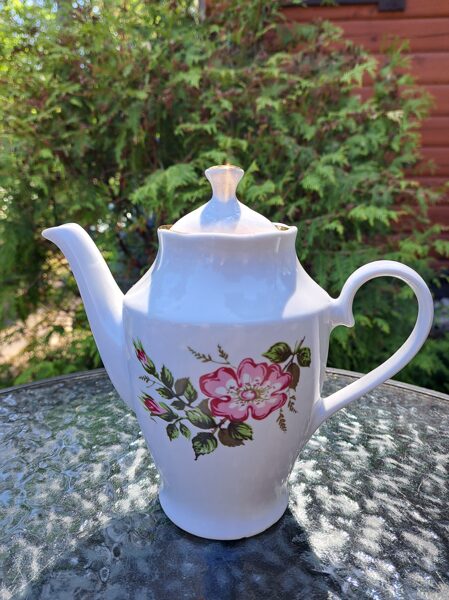 Kafijas kanna, kafijas servīze "Ārija" ar mežrozītēm un zeltu (Ārija kafijas 78)