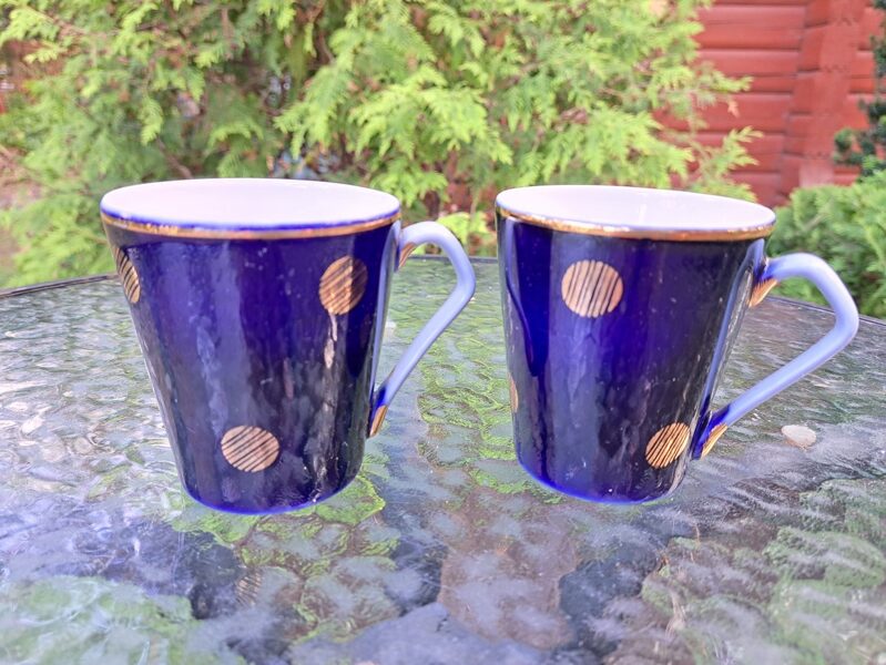 Komplekts - 2 kobalta tējas krūzītes, tilp. 200ml, PSRS (Citi rpt 55)