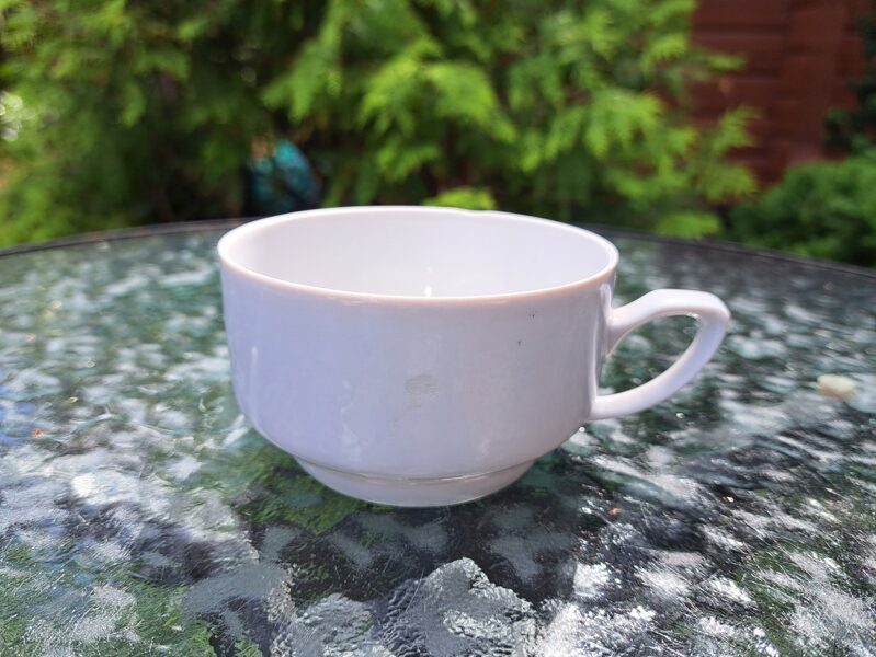 Krūzīte tējas pilnīgi balta, tējas servīze "Aija-2", RPR (Aija-2 tējas 99)