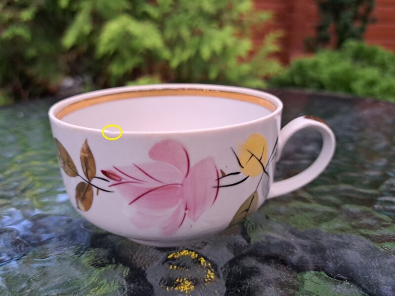 Tase Nr.2, servīze "Rīga" (no 60.-iem) ar burvīgu rokas gleznojumu  (Rīga-60 93)