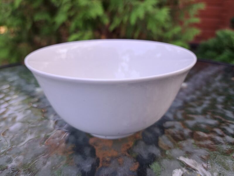 Bļodiņa(piala) lielas, servīze "Austrumu" pilnīgi balta, RPR. Diam. 12,8cm (Austrumu 70)