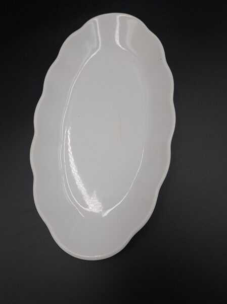 Garenais šķīvis L=27cm, pilnīgi balts, pusdienu servīzes  "Ārija" forma, RPR (Ārija pusdienu 285)