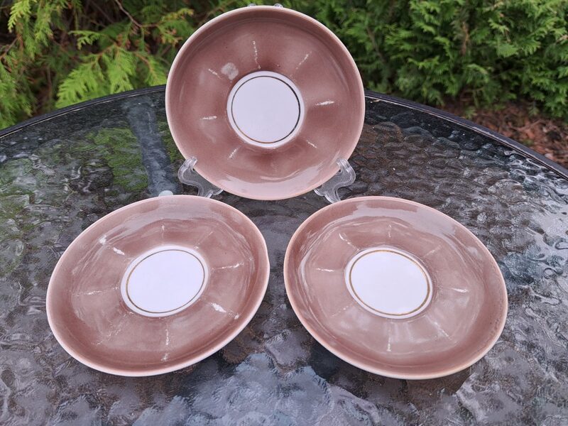 Apakštases bēšas, kafijas servīze "Ārija" ar brūnu-bēšu dekolu, RPR (Ārija kafijas 107)