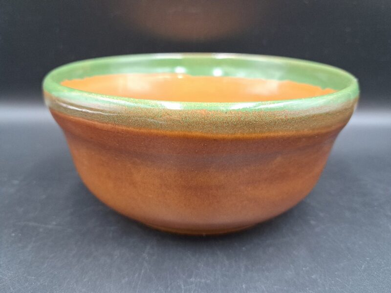 Bļodia gaiši brūna un zaļa, māls, glazūra, keramika (Keram 96)