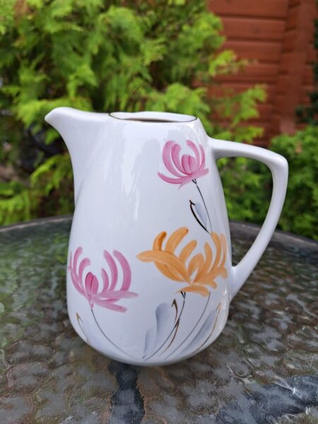 Kafijas kanna bez vāka "Ausma" ar krizantēmām, plaisa, PFF (Ausma 98)