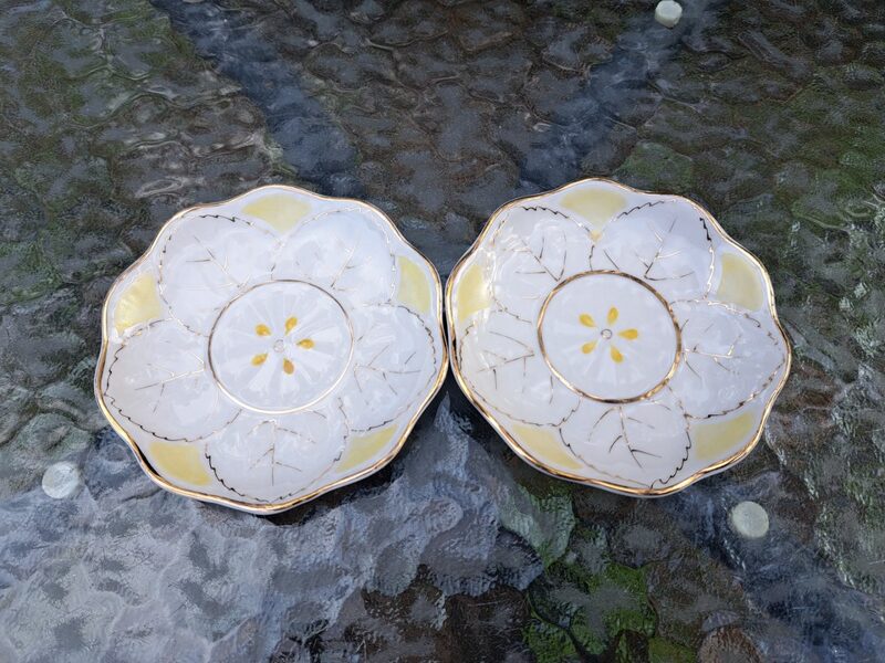 Ievārījuma bļodiņas mazas gaiši dzeltenas no komplekta (6+1) ar lapiņām, PFF (Citi 287)