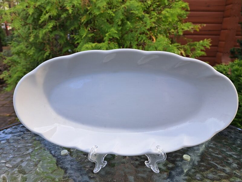 Garenais šķīvis servējamais L=28cm pinīgi balts, pusdienu servīze "Viktorija", RPR (Viktorija 66)