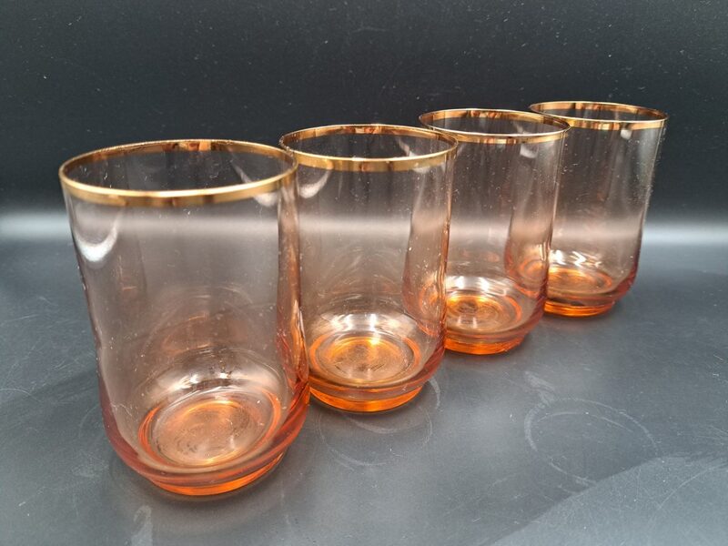 Sulas stikla glāžu komplekts (kompl. 4 personām), Līvānu stikla fabrika (Stikla gl 166)