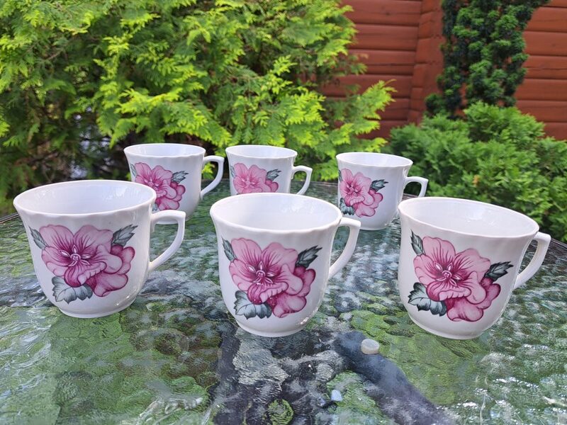 Krūzītes tēja ar skaistu rozā puķi, Verbilki, Krievija. Tilpums 200ml (Verbilki 33)