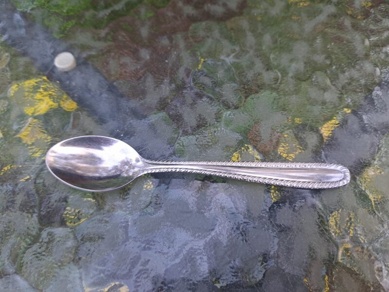 Kafijas karote, raksts. Ražotājs - Tramontina, Brasil. Garums 13cm (Metāls 92)