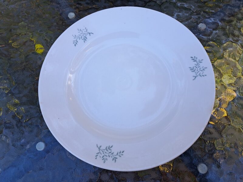 Šķīvis salātu fajansa  ar ziliem zariem, PFF. Diam.20cm (Fajansa pusdienu 30)