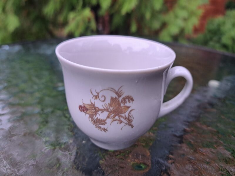 Mokka-kafijas krūzīte tilp.100ml, porcelāns, brūnganas puķes (Citi rpt 284)