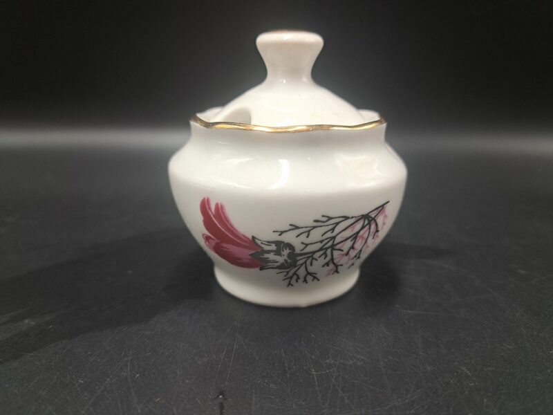 Sinepju trauks, pusdienu servīze "Ārija" ar košām puķēm un zeltu, RPR (Ārija pusdienu 365)