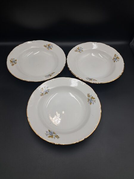 Šķīvis zupas (pusporcija), d=20cm ar "Ledus rozi", zelta apvilkumu un reljefa malu, RPR (Citi pusd 266)