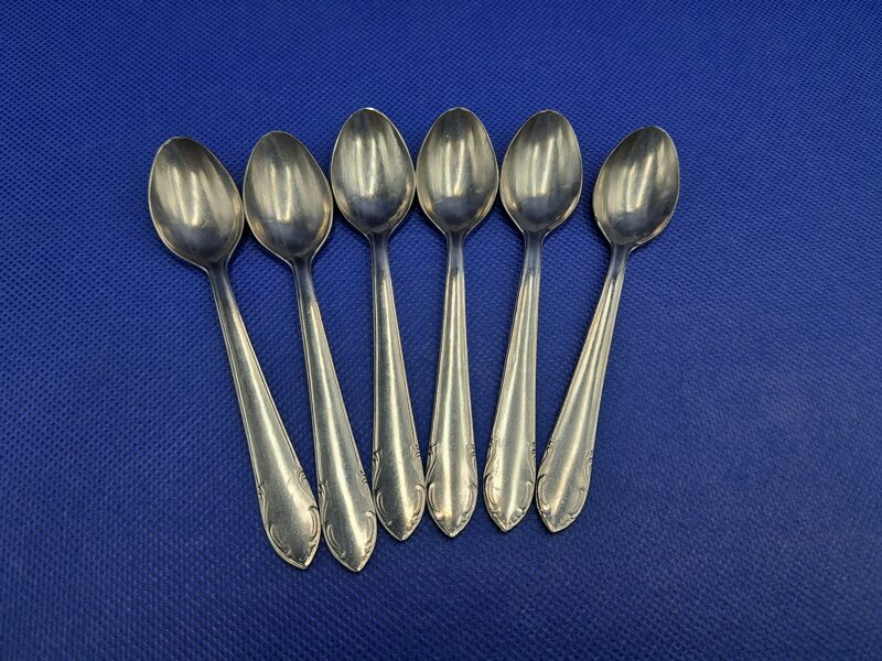 Tējkarošu komplekts 6 personām, nerūsējošais tērauds ar smalku rakstu (Metāls 113)