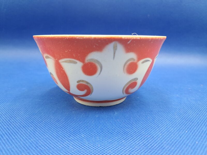 Bļodiņa(piala) lielā oranžīgi-sarkana, servīze "Austrumu", RPR. Diam. 12,5cm (Austrumu 102)