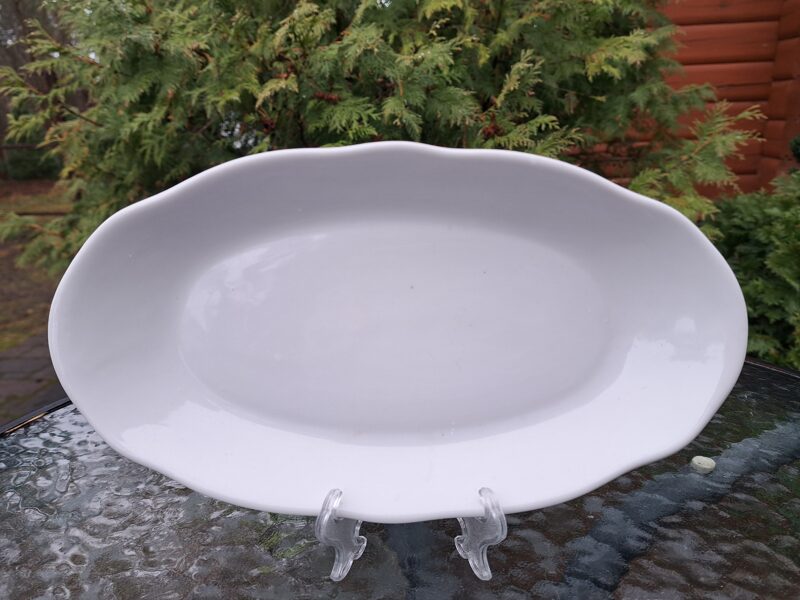 Garenais šķīvis d=27cm pilnīgi balts, forma "Vilnis", RPR (Vilnis pusdienu 188)